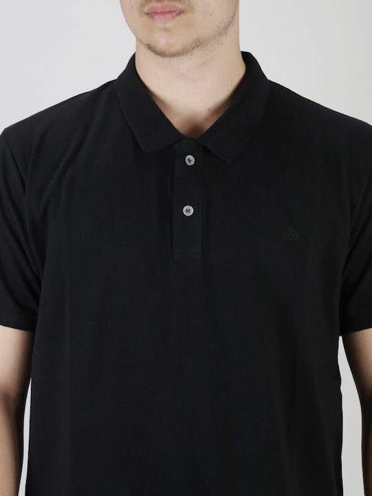 Everbest Men's Short Sleeve Blouse Polo Black