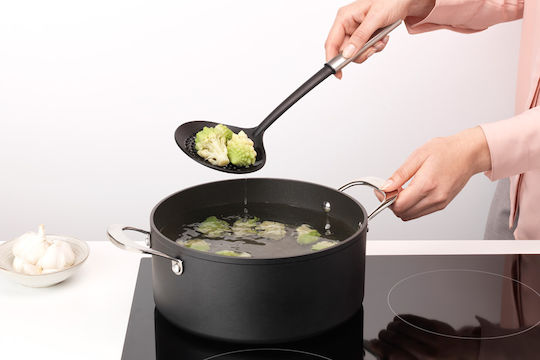 Brabantia Ρηχή Κουτάλα Ξαφρίσματος Τρυπητή Πλαστική Μαύρη