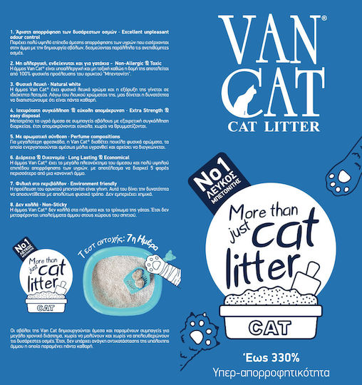 Van Cat Super Premium Bentonite Cat Litter Fine-Grained with Scent Baby Powder 15kg