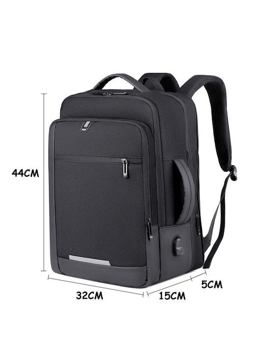 Playbags Collection Αδιάβροχη Τσάντα Πλάτης για Laptop 15.6" με Θύρα USB σε Μαύρο χρώμα