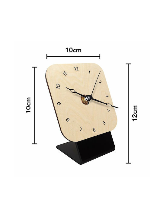 Επιτραπέζιο Ρολόι KP_6737_CLOCK-DESK-SQUARE-WOOD