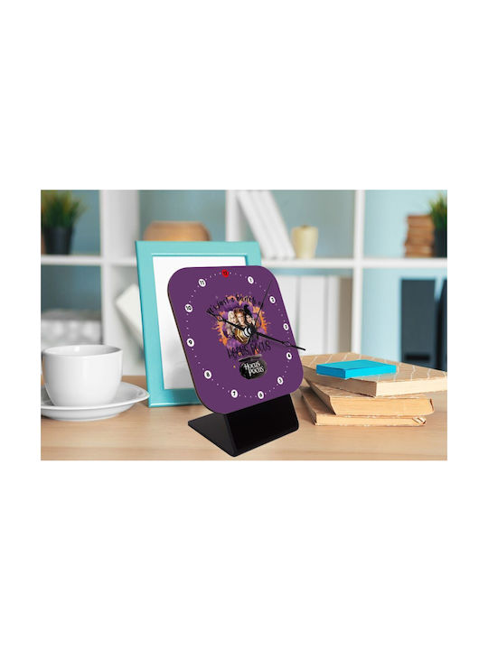 Koupakoupa Koupakoupa Tischuhr mit Zeigern Holz Lila KP_13963_CLOCK-DESK-SQUARE