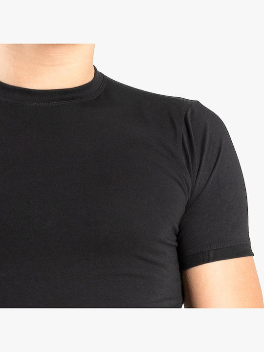 Men's Undershirt Short-sleeved in Black Color