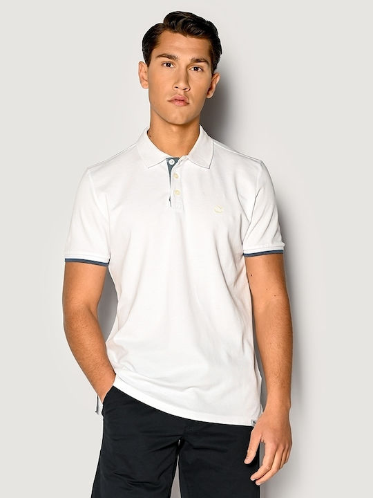 Camaro Men's Short Sleeve Blouse Polo White