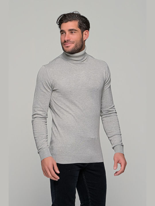 Petrol Industries Men's Long Sleeve Sweater Turtleneck Gray