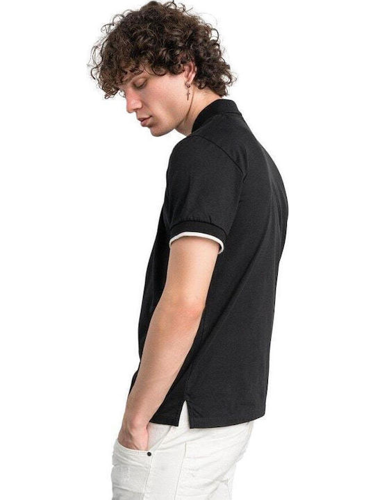 Polo Kurzarmbluse Schwarz