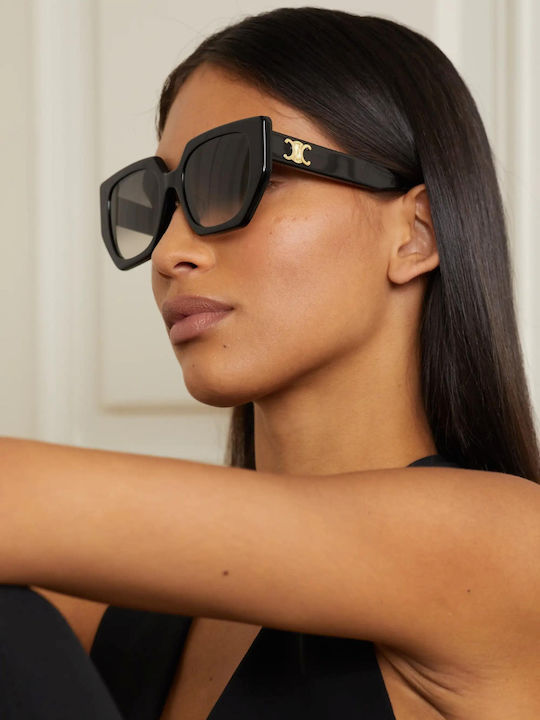 Celine Women's Sunglasses with Black Plastic Frame and Gray Gradient Lens CL40239F-01F