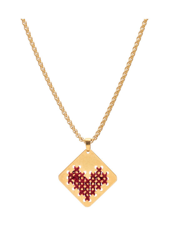 LifeLikes Necklace with design Heart from Gold Plated Steel