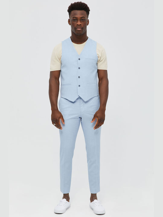 Aristoteli Bitsiani Men's Vest Slim Fit Light Blue