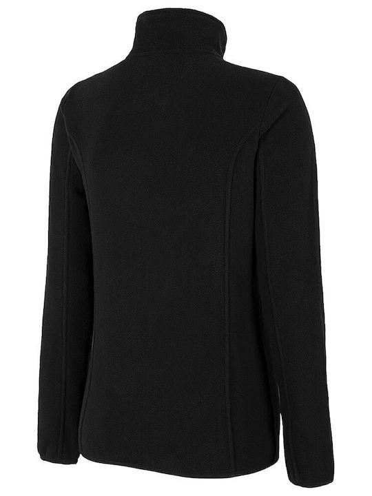 Winter Women's Fleece Blouse Hiking Long Sleeve with Zipper Black