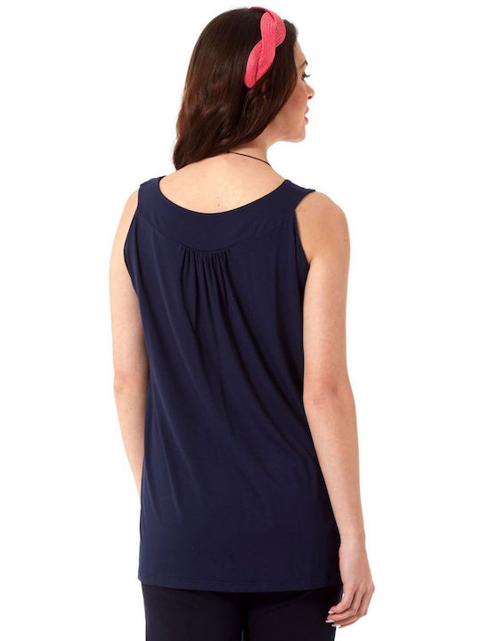 Anna Raxevsky Women's Summer Blouse Sleeveless Blue