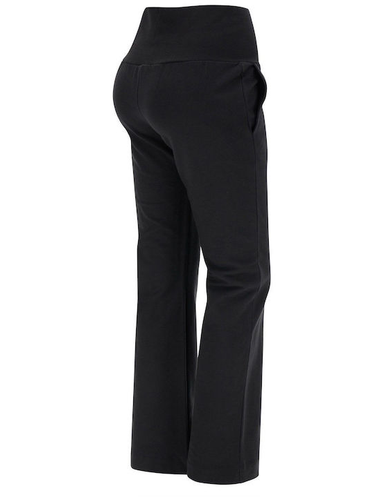 Freddy Trousers Damen Hoch tailliert Stoff Capri Hose in Normaler Passform Gold