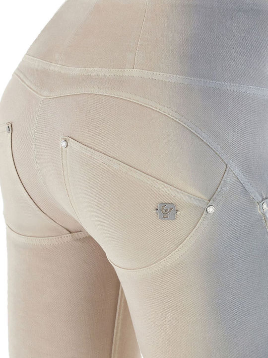 Women's Jean Trousers Push Up in Super Skinny Fit Beige
