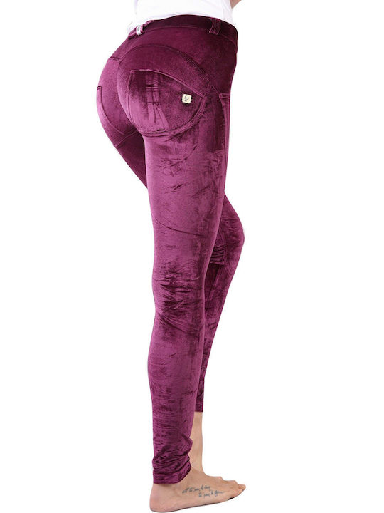 Freddy Women's Fabric Trousers Push-up in Super Skinny Fit Purple