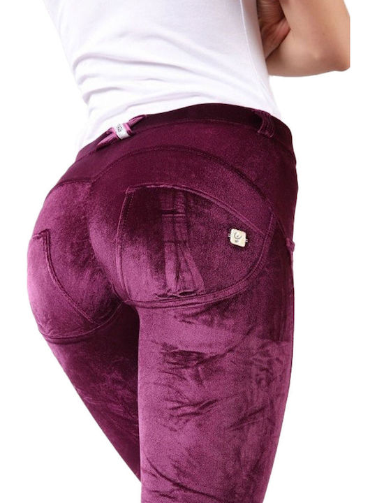 Women's Fabric Trousers Push-up Super Skinny Fit Purple