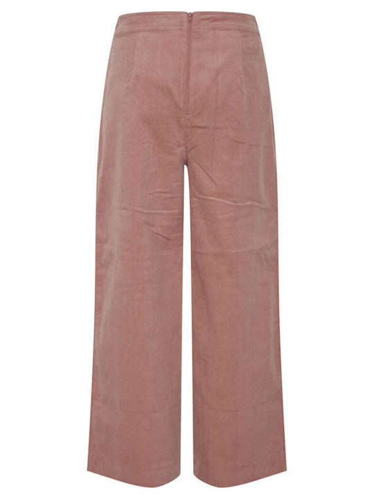 ICHI Women's Fabric Trousers Pink