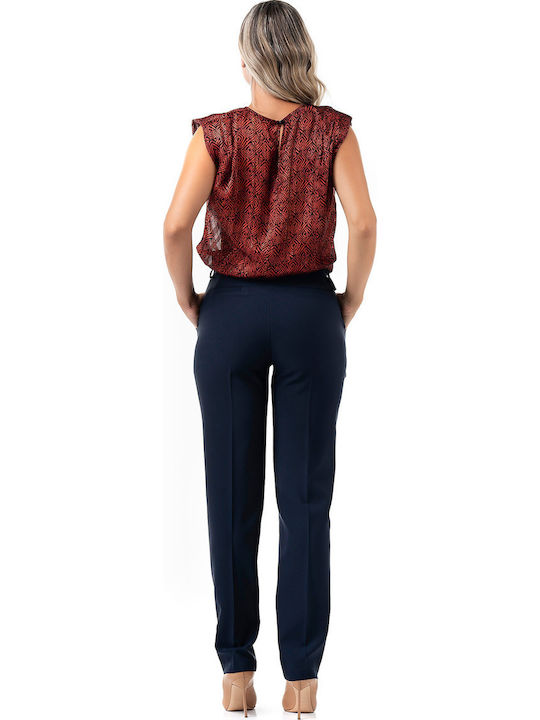 Damen Stoff Hose Marineblau