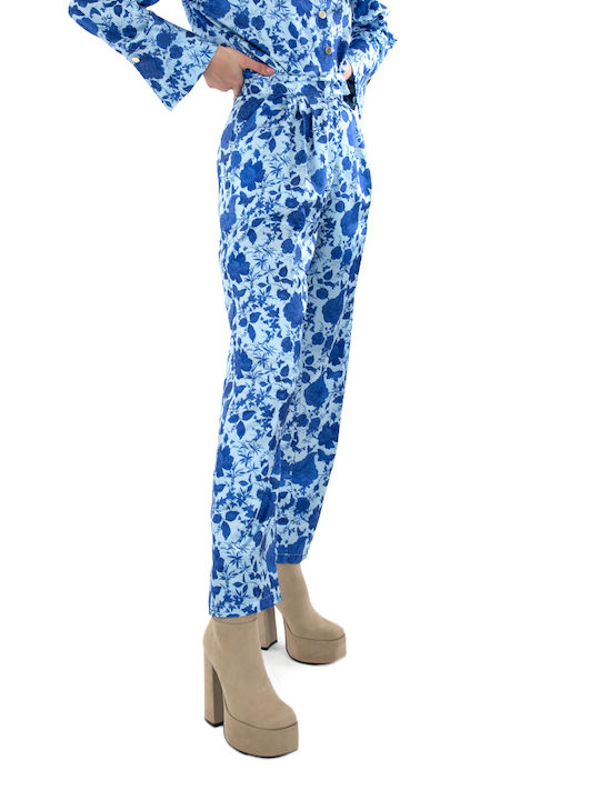 Damen Stoff Hose Blau