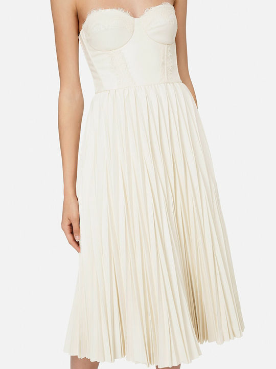 Elisabetta Franchi Summer Midi Dress for Wedding / Baptism White