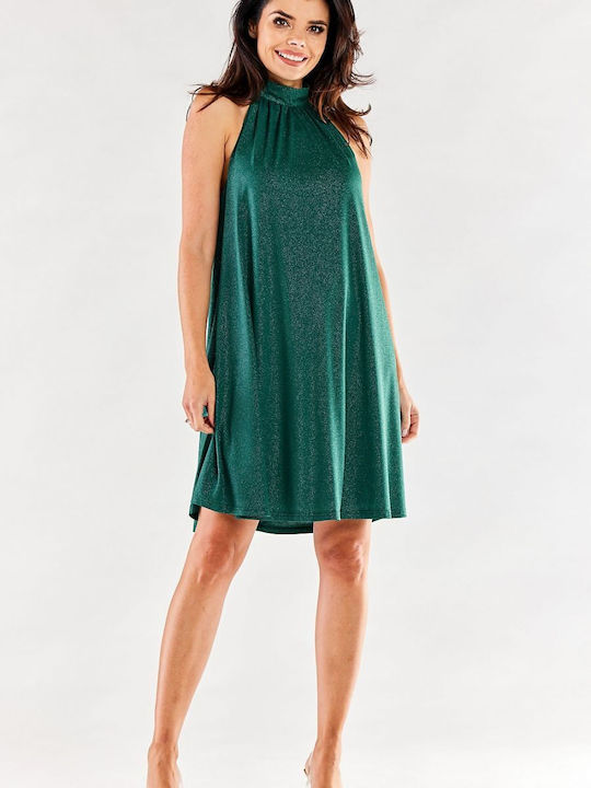 Awama Mini Evening Dress Green