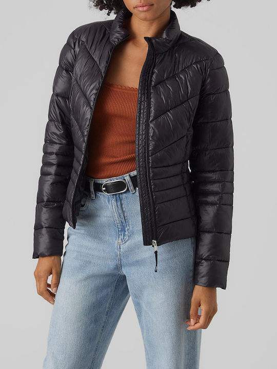 Vero Moda Women's Short Puffer Jacket for Spring or Autumn Black