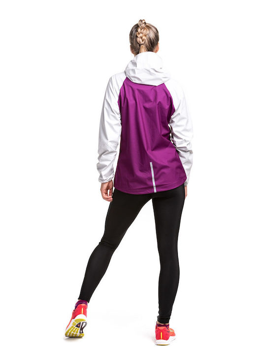 Ronhill Women's Running Short Sports Jacket Waterproof for Winter with Hood Purple