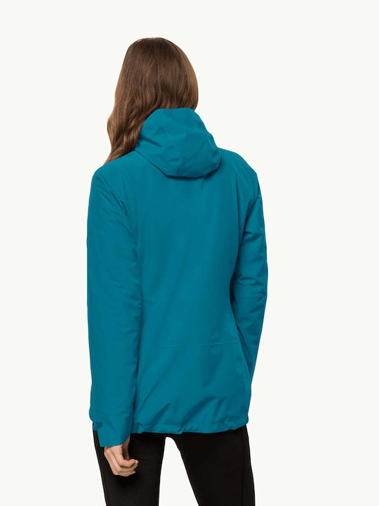 Jack Wolfskin MOONRISE Women's Short Puffer Jacket for Spring or Autumn Blue