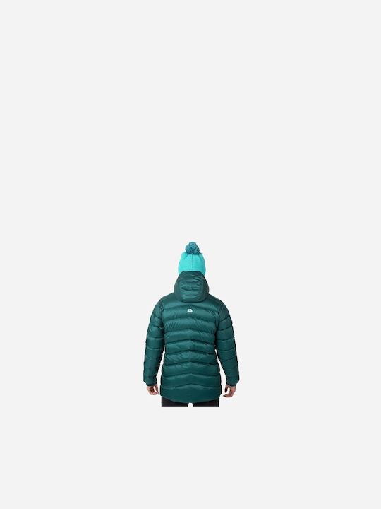 Mountain Equipment Women's Short Puffer Jacket for Winter with Hood Green