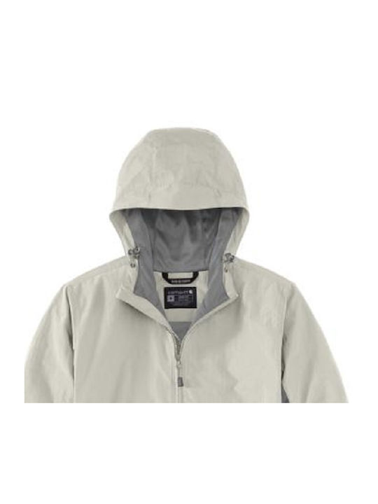 Carhartt Women's Short Lifestyle Jacket Waterproof for Winter with Hood Gray