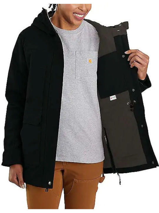 Scurtă Jachetă de femei Puffer Waterproof Negru