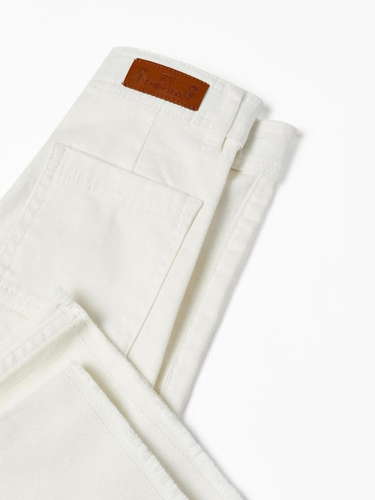 Zippy Girls Fabric Denim Trouser White