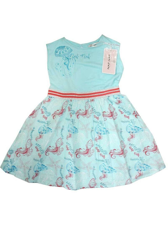 Naf Naf Kids Dress Sleeveless Light Blue