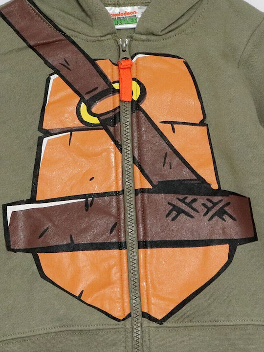 Kinder-Sweatshirtjacke mit Kapuze Khaki