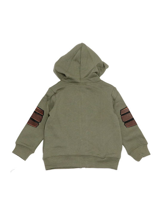 Kinder-Sweatshirtjacke mit Kapuze Khaki