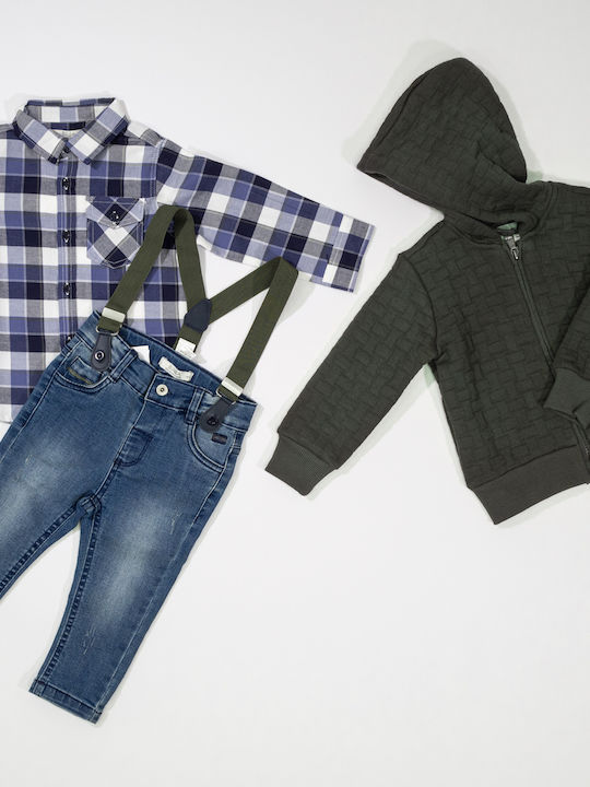 Kids Sweatshirt Cardigan with Hood Black