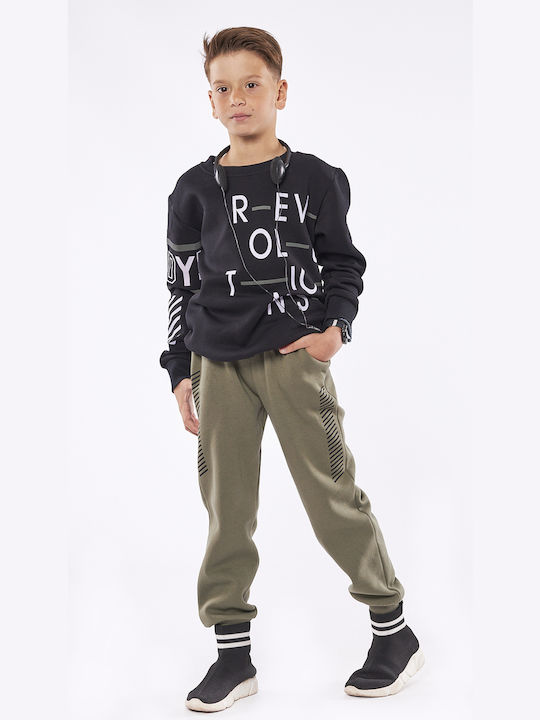 Hashtag Kids Sweatpants Set Khaki 2pcs