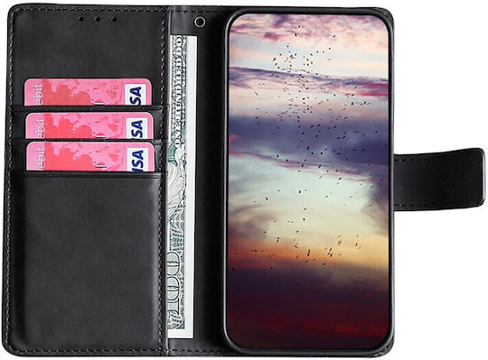 Skin Feel Crocodile Texture Buchen Sie Synthetisches Leder Schwarz (Vivo X60 Pro 5G)