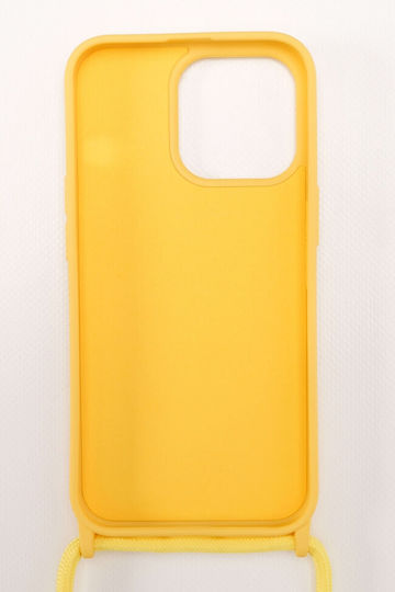 Luigi Back Cover Σιλικόνης με Λουράκι Κίτρινο (iPhone 13 Pro Max)