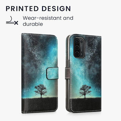 KWmobile Cosmic Nature Wallet Δερματίνης Μπλε ( Galaxy A54Oppo A74 )