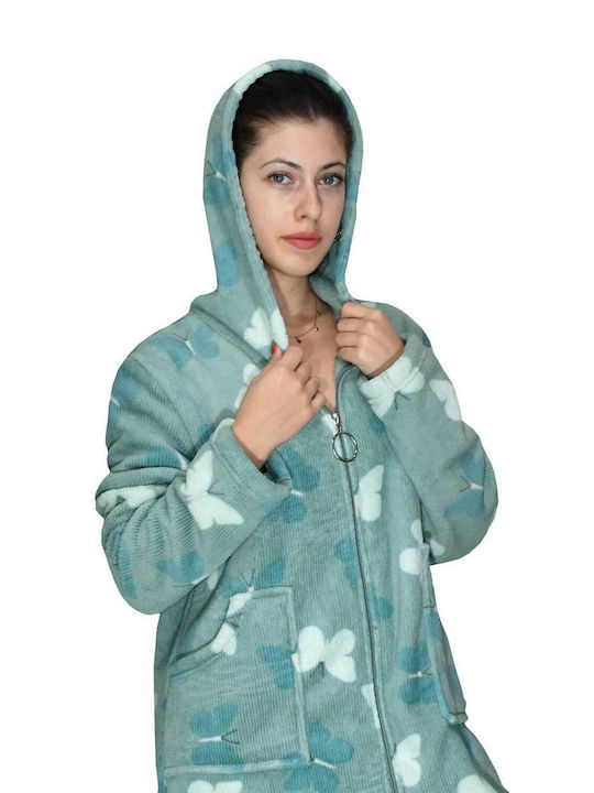 Passion Winter Women's Fleece Robe Green