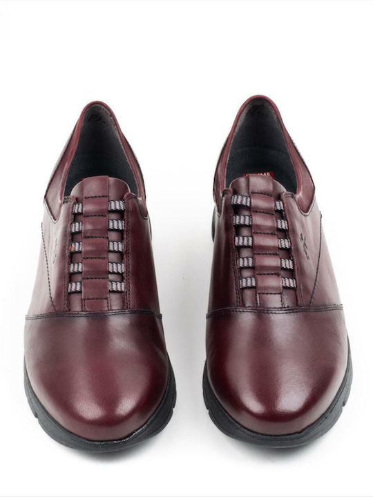 Women's Leather Oxford Shoes Burgundy