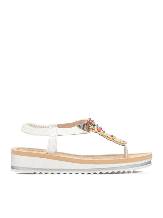 Women's Flat Sandals in White Color