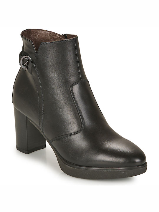 Nerogiardini Leather Women's Ankle Boots Black