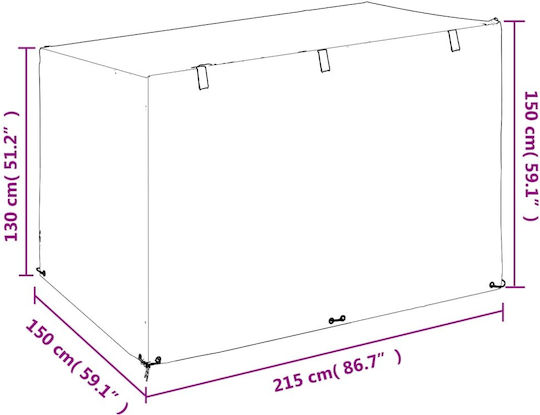 vidaXL Waterproof Garden Swing Cover Black 215x150x150cm