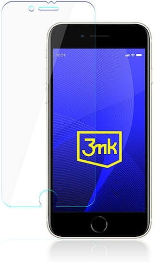 3MK Гъвкаво 0.3мм Керамично Full Glue Антибактериално Закалено Стъкло (iPhone SE 2022 / SE 2020)