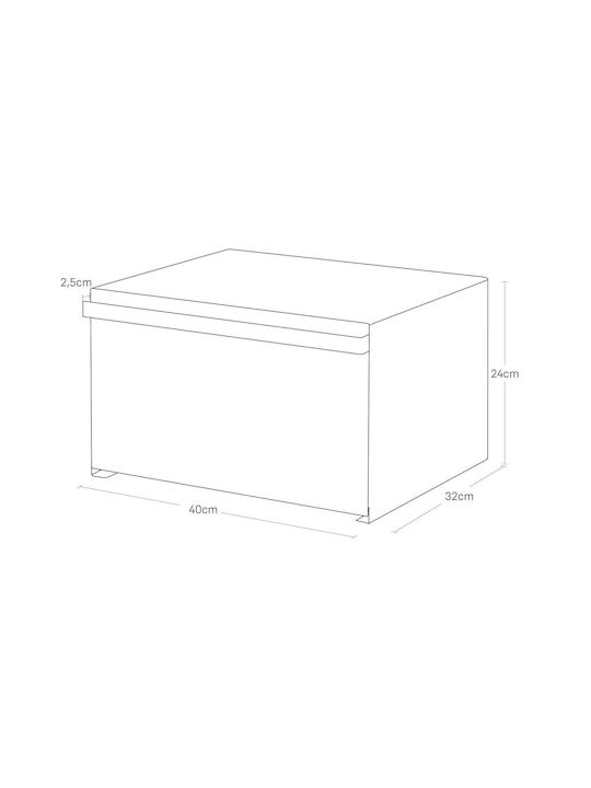 Yamazaki Ψωμιέρα με Καπάκι Μεταλλική Λευκή 40x35.5x24cm