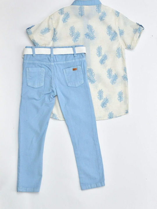 Kinder-Set mit Hose Sommer 2Stück Hellblau
