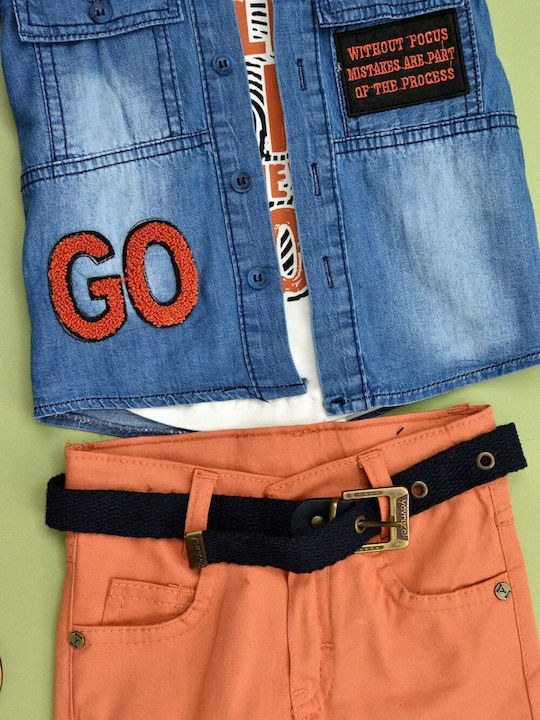 Kinder-Set mit Hose Sommer 3Stück Weiß