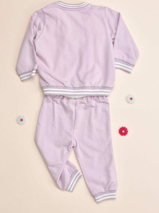 Kinder-Set mit Hose Winter 3Stück Flieder