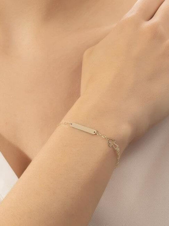 Eforo Παιδικό Βραχιόλι Ταυτότητα από Χρυσό 14K με Σταυρό